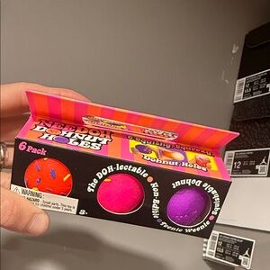 Neon Pink & Purple Donut Hole Squishy Pack - 6 Pack